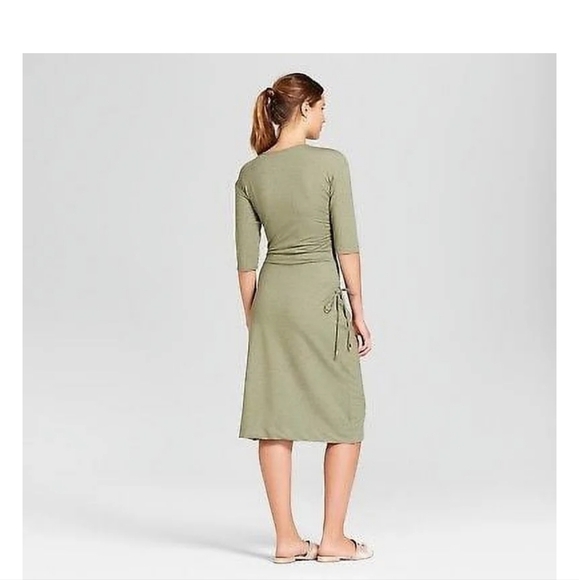 A New Day Women's Cinched Waist Cozy Dress, Olive Green, Size S - Picture 3 of 4